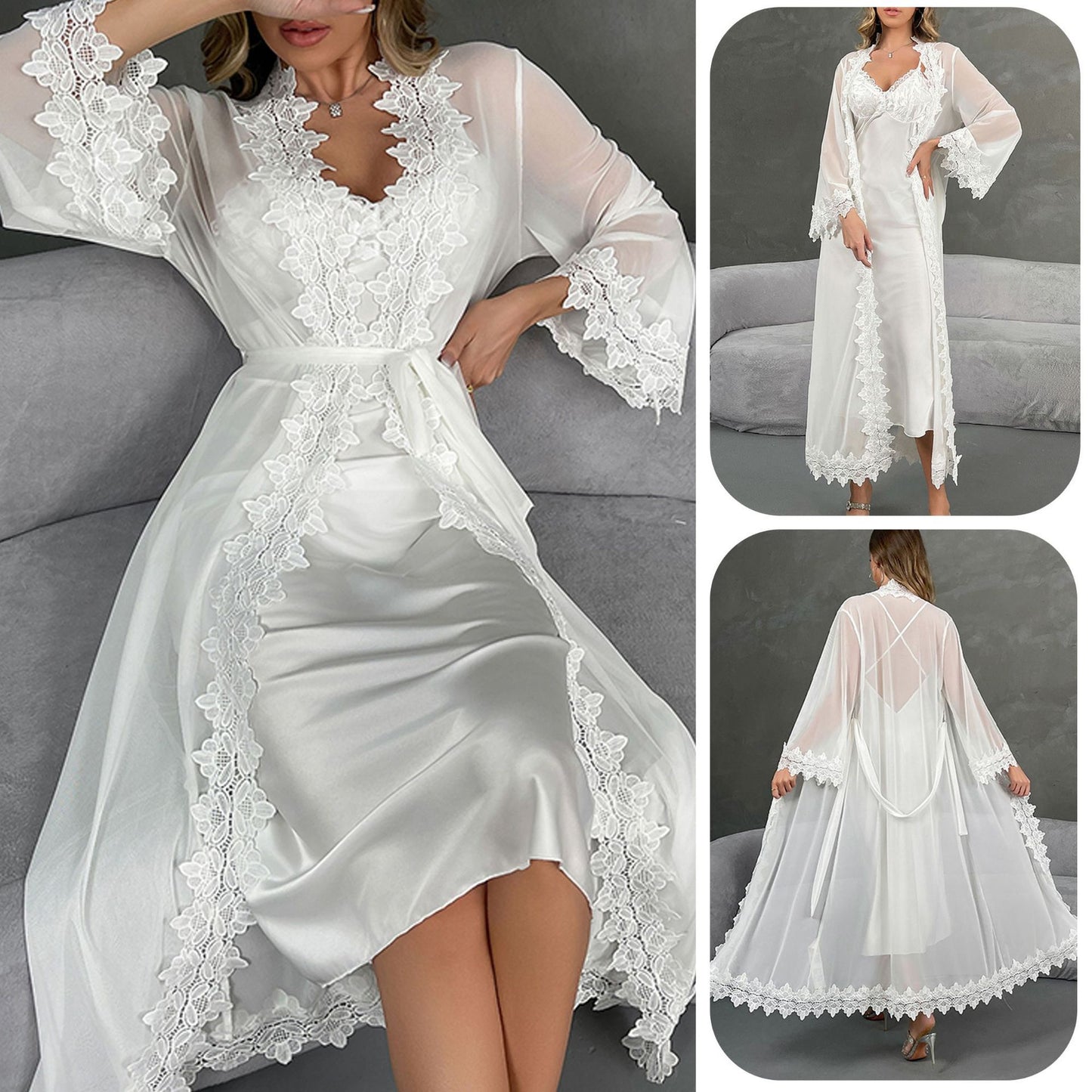 ZAHIR Sweet Edit: Bow-Detailed Lace Panel Slip Dress