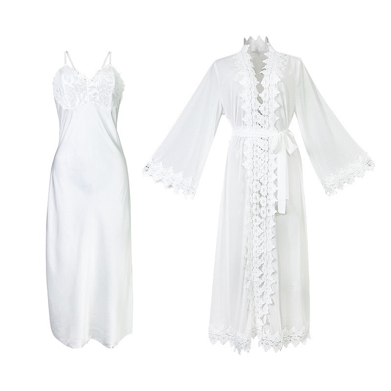 ZAHIR Sweet Edit: Bow-Detailed Lace Panel Slip Dress