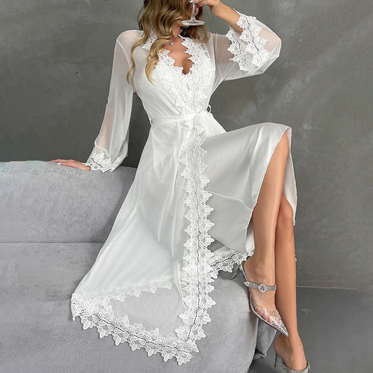 ZAHIR Sweet Edit: Bow-Detailed Lace Panel Slip Dress