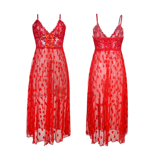 ZAHIR Private Edit: Heart-Flock Lace Appliqué Maxi Slip