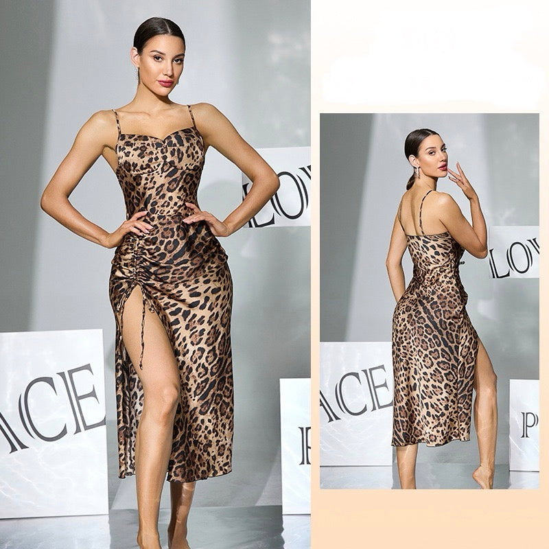 ZAHIR Leopard Print Satin Slip & Robe Set | Private Edit